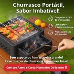 Churrasqueira Portátil À Carvão Premium Em Ferro, Com Gaveta Para Cinzas, Ventilação Lateral, Ideal Para Camping, Piqueniques E Churrasco Ao Ar Livre, Marca VARENZIA - Imagem 2