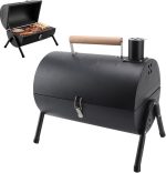 Churrasqueira Portátil Bafo com Grelha Dupla Face, Chaminé, para Camping e Jardim