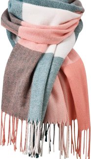 Clothirily Cachecol feminino de inverno, lenços xadrez modernos com toque de caxemira para mulheres, xales e envoltórios de pashmina, cachecol longo