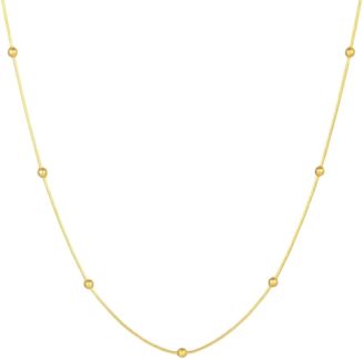 Colar Bolinha Feminino Aço Inox Dourado Gargantilha Presente