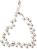 Colar Feminino "Beautiful Pearl" em Cobre com Pérolas Sintéticas – Design Sofisticado e Moderno – Choker 47 cm – Elegância e Feminilidade – Acompanha Bolsa de Veludo