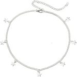 Colar Gargantilha Choker Estrela Banhado A Prata Moda