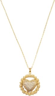 Colar Gargantilha Coração Cravejado Zircônia Corrente Choker Cordão Folheado Ouro 18K Elegância e Sofisticação