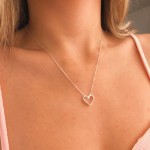 Colar Gargantilha Feminina com Prata Coração Vazado Premium Corrente Veneziana com Extensor 45cm – Joia Delicada, Versátil e Confortável - Imagem 2