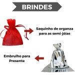 Colar Gargantilha Feminino Pingente Ponto De Luz Cristal Em Aço Inox - Imagem 2