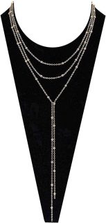 Colar com pingente de borla de corrente longa com gargantilha de camada MOLOCH para mulheres, meninas, feito à mão, estação de contas, colar com pingente corrente joia colar Medium Dourado