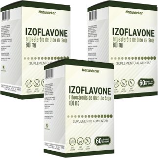 Combo 3x Izoflavone 60 Cápsulas Fitoesteróis de Óleo de Soja
