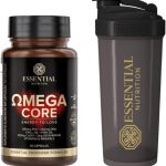 Combo Essential Nutrition - Omega-3 Core - Krill + Astaxantina + CoQ10-60 Cápsulas + Coqueteleira