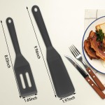 Conjunto de 2 espátulas de mini brownie, espátula de silicone antiaderente flexível, espátula quadrada de silicone, utensílio de cozinha para cortar brownies, biscoitos, ovos (Preto) - Imagem 2