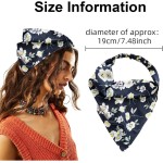 Conjunto de lenços de cabeça de chiffon floral de 3 peças, envoltório de cabelo elástico leve para mulheres, versátil para praia, viagens e uso diário - Imagem 2