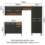 Cozinha Compacta Madesa Emilly Pop Com Armário e Balcão - Rustic/preto - Imagem 2