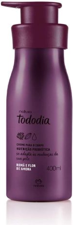 Creme Desodorante Nutritivo Para o Corpo Tododia Romã e Flor de Amora, Fórmula Vegana, 400ml Natura