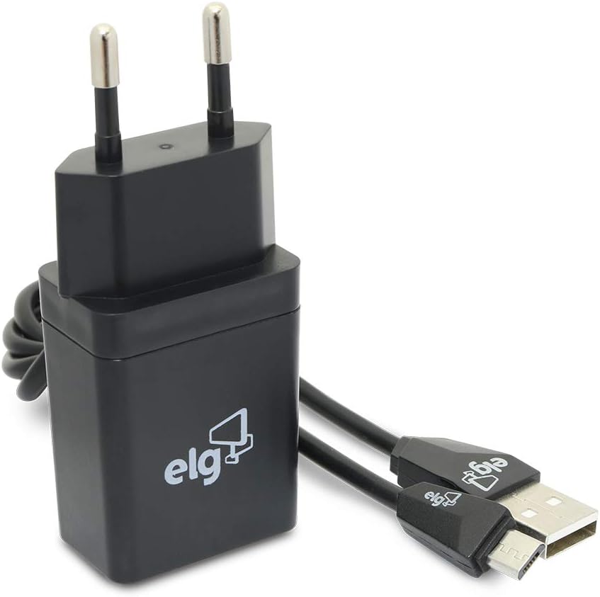 ELG-KT510WC-Kit-Carregador-de-Parede-Universal-USB-Acompanha-Cabo.jpg ELG, KT510WC, Kit Carregador de Parede Universal USB, Acompanha Cabo Micro USB de 1M, 1 porta de 1A e Saída de 5V Speed Plus Port, Bivolt, Preto
