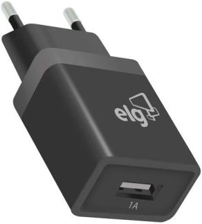 ELG, WC1APT, Carregador de Parede Universal, 1 Saída USB 1A, Carga Rápida Speed Plus Port, Bivolt Automático, Ampla Compatibilidade, Preto