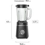 Electrolux Liquidificador inox preto jarra de vidro resistente capacidade 2L 3 receitas pre-programadas função pulsar 1200W BLP70 127v - Imagem 2