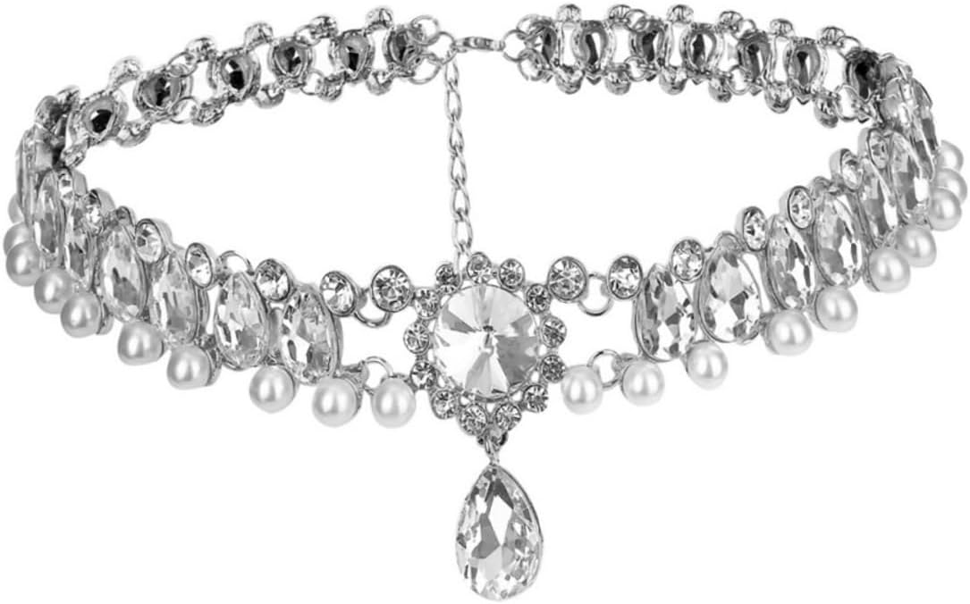 Elegante-gargantilha-feminina-com-perolas-e-strass-requintada-presente-para.jpg Elegante gargantilha feminina com pérolas e strass requintada, presente para formatura, aniversário e ocasiões especiais, prata