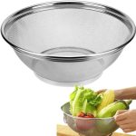 Escorredor de arroz alimentos inox multiuso; Peneira de lavagem Multiuso; Utensílio Cozinha Lavar alimentos tamanho 22 cm