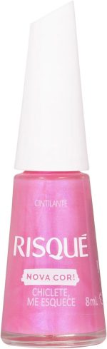 Esmalte Rosa Risqué Chiclete, Me Esquece Cintilante 8ml