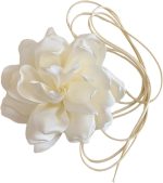 Fancyes Gargantilha de Flores com Gola Floral, Gargantilha com Corrente de Clavícula, Pescoço, Gargantilha de Flores para Noiva