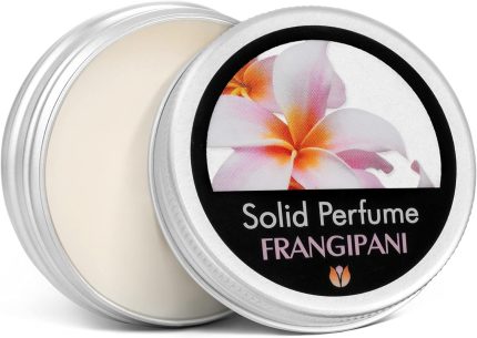 Flowerland Perfume sólido – Perfume portátil de bolso perfeito para uso em viagens – Perfume de fragrância natural para homens e mulheres – Natural e vegano – Frangipani (30 ml)