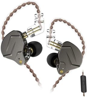 Fone de Ouvido KZ ZSN Pro com Microfone (Cinza)