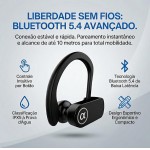 Fone de Ouvido Premium, IPhone e Android, Bluetooth 5.4, IPX5 à Prova D'Água, 45h de Bateria, Com Microfone Embutido. Design Esportivo e Ergonômico, Ideal Para Corridas, Atividades Físicas, Videogame - Imagem 2