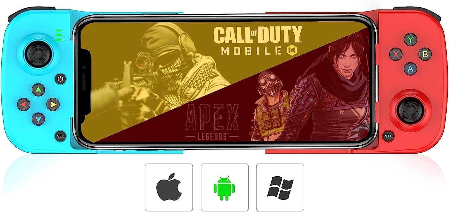 Gamepad-para-Celular-Controle-Sem-Fio-Bluetooth-Compativel.jpg Gamepad para Celular - Controle Sem Fio Bluetooth - Compatível com Android e iOS - Recarregável via USB - Joystick Ergonômico - Suporte para Smartphone Integrado - beplace