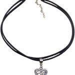 Gargantilha Dupla Cordão De Couro Feminino Coração Choker