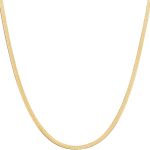 Gargantilha Feminino Laminada Dourada Aço Inox - 60cm 3mm