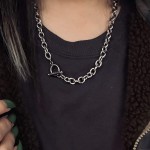 Gargantilha YERTTER Dainty Unique Punk Layering Colar Boho Conjunto de Joias com Pingente em Camadas Declaração Colar de Corrente Grossa para Mulheres Homem - Imagem 2