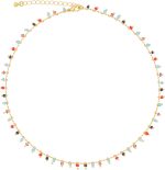 Gargantilha feminina boêmia colorida com contas – Ideal para joias modernas de verão na praia