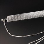 Generic Moda Prata Cristal Gargantilha Colar Brilhante único Colar de Liga para Mulheres Meninas Aniversário Casamento Prata - Imagem 2