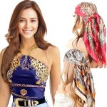Genérico - Kit 3 Lenço Cetim Grande Estampas Sortidas - Camponesa Bandana Cabelo Cropped Echarpe Bbb Famosos
