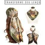 Genérico - Kit 3 Lenço Cetim Grande Estampas Sortidas - Camponesa Bandana Cabelo Cropped Echarpe Bbb Famosos - Imagem 2