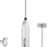 Genérico Mini Mixer Portátil Elétrico Recarregável, Misturador de Bebidas, Café, Ovos e Whey com Fuê, Cores Preto ou Branco (BRANCO)