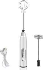 Genérico Mini Mixer Portátil Elétrico Recarregável, Misturador de Bebidas, Café, Ovos e Whey com Fuê, Cores Preto ou Branco (BRANCO)