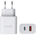 Geonav Carregador Universal Ultra Rápido Duo, 1 X USB-C Power Delivery 20W, 1 X USB Quick Charge 18W, CH20PDQC, Branco - Imagem 2