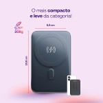 Geonav Power Bank, Carregador Portátil Universal por Indução 10.000mAh, Carregamento rápido*, Suporte Dobrável, Compatível com MagSafe®, PB10MAGSG, Cinza - Imagem 2