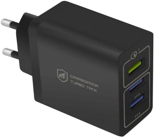 Gshield-Carregador-de-Parede-Universal-Turbo-Triplo-3-Portas-USB.jpg Gshield Carregador de Parede Universal Turbo Triplo 3 Portas USB A, Potência de até 18W Fast Charge e Qualcomm 3.0 (Preto)
