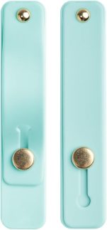 Gshield Suporte de Dedo para Celular Ring Socket de Silicone Vertical, Alça de Mão Ajustável (Verde Água)