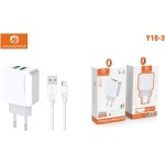H maston Carregador USB Duplo, 2 Portas USB Turbo, Adaptador de Parede Branco, Carregador turbo, rápido, de celular - Imagem 2