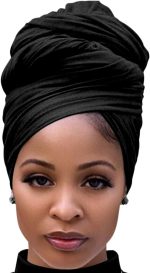 Harewom Envoltórios de cabeça para mulheres negras lenço elástico longo cabelo africano envoltório turbante faixa de cabeça jersey