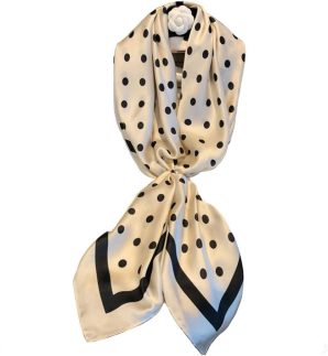 JERLA Lenço feminino de cetim quadrado de seda padrão de moda cachecol de cabelo grande lenço de cabeça 89 cm x 89 cm