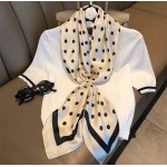 JERLA Lenço feminino de cetim quadrado de seda padrão de moda cachecol de cabelo grande lenço de cabeça 89 cm x 89 cm - Imagem 2
