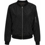Jaqueta feminina bomber casual com zíper, leve, corta-vento com bolsos, cor lisa, P-2GG - Imagem 2