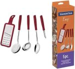 Jogo Utensilios Inox 5 peças Easy Vermelho - Tramontina