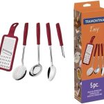 Jogo Utensilios Inox 5 peças Easy Vermelho - Tramontina