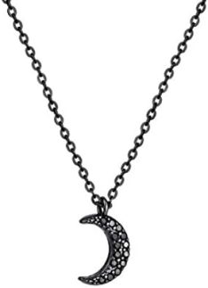 Kercisbeauty Colar de lua preta, chifre crescente, gargantilha simples, joia com pingente de lua Haf para mulheres e festas