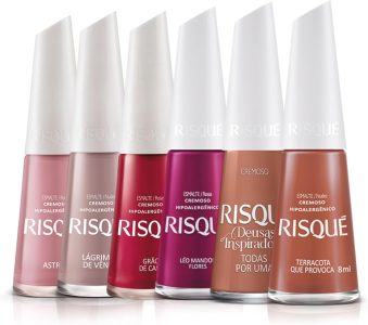 Kit 15 Esmaltes Risque Cores Tons Quentes Vermelho Laranja Roxo (6 Esmaltes)