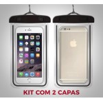 Kit 2 Capas à Prova d’Água para Celular Universal até 6.5” com Alça - Impermeável, Protege Seu Celular em Praia, Piscina, Chuva, Shows e Viagens - Imagem 2